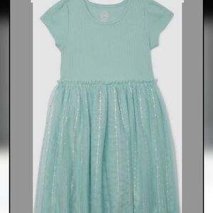 Wonder Nation Girls Dress Sz XXL (18) Adorable Tulle Attached Skirt w/Metallic